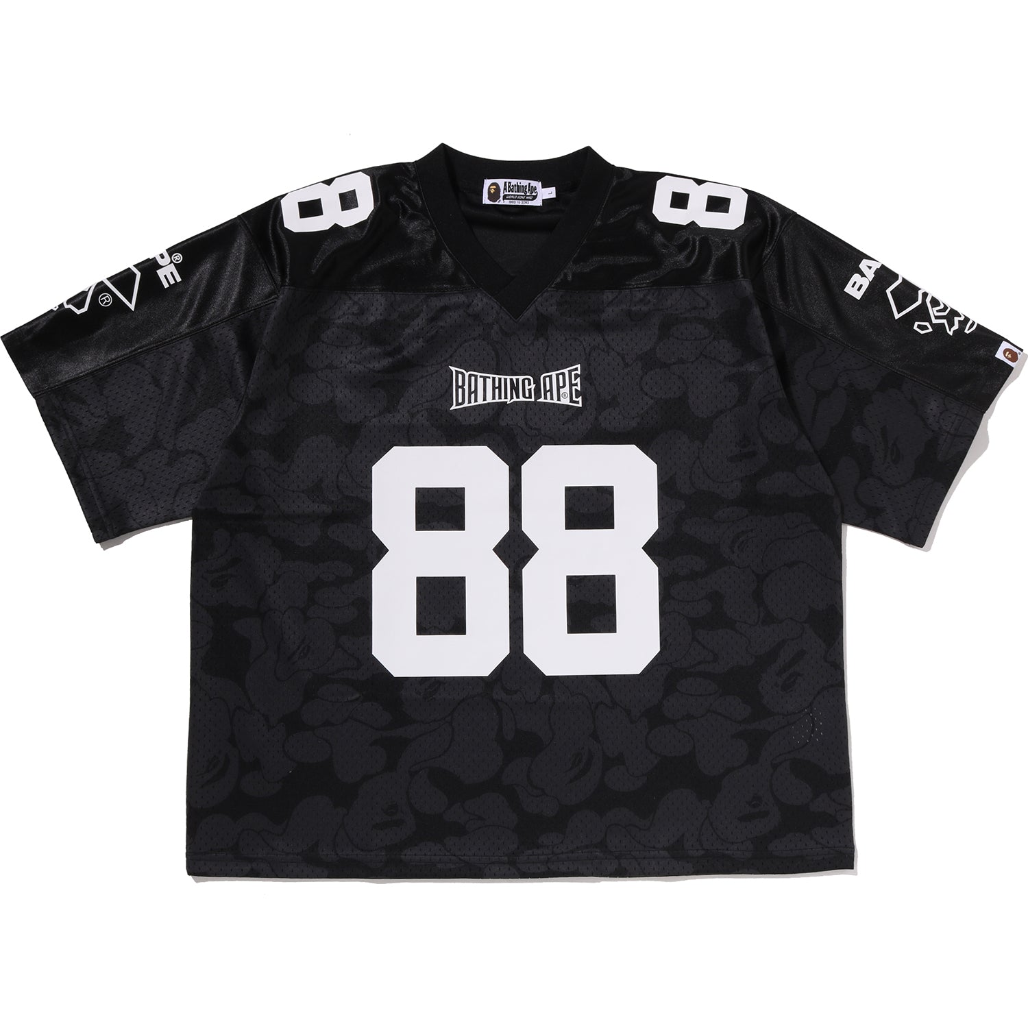 SOLID CAMO MULTI LOGO RELAXED FIT FOOTBALL JERSEY TEE MENS