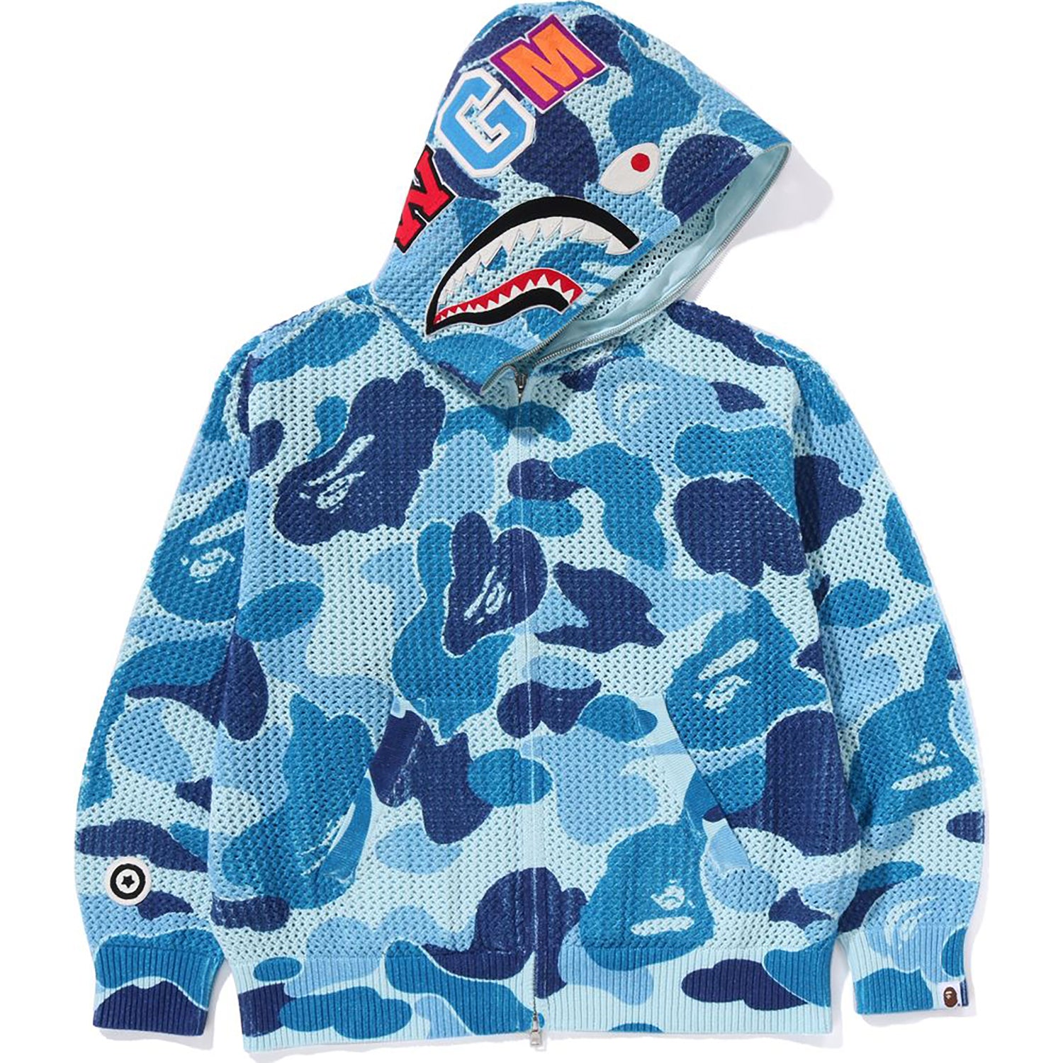 ABC CAMO CROCHET RELAXED FIT SHARK FULL ZIP HOODIE MENS - Image 7